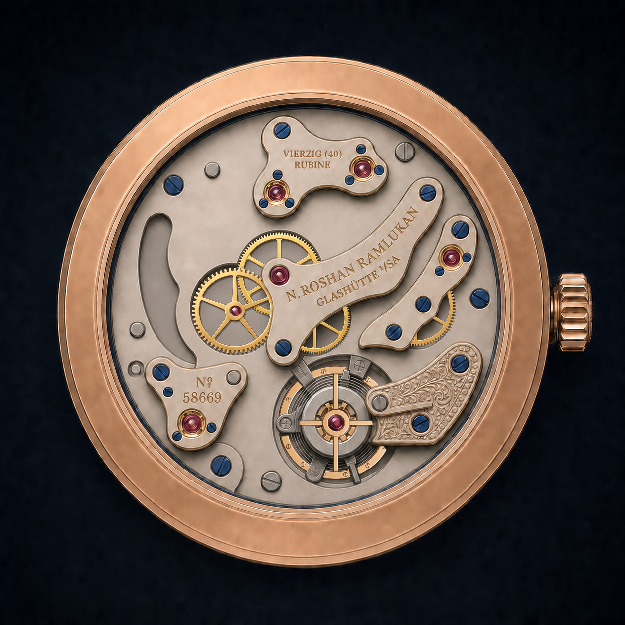 Calibre NR.1 — hand-finished movement